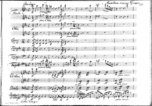 Kunzen - Ouverture in C - Score