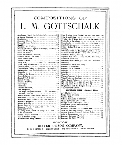 Gottschalk - Bataille, Op. 64 - Score
