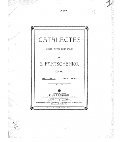Panchenko - Catalectes, Op. 60 - Score