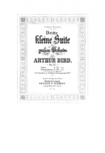 Bird - Dritte kleine Suite, Op. 32 - Score