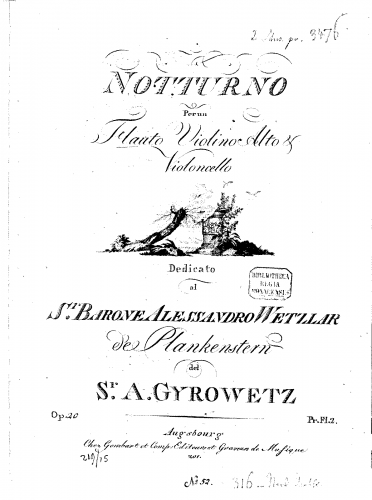 Gyrowetz - Notturno, Op. 20