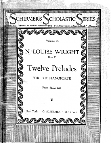 Wright - 12 Preludes for Piano, Op. 25 - No. 1 - Largo in F major