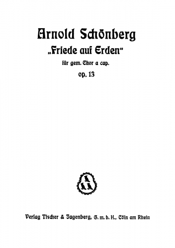 Schoenberg - Friede auf Erden - Vocal Score