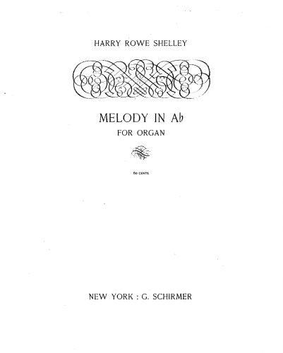 Shelley - Melody in A-flat major - Score