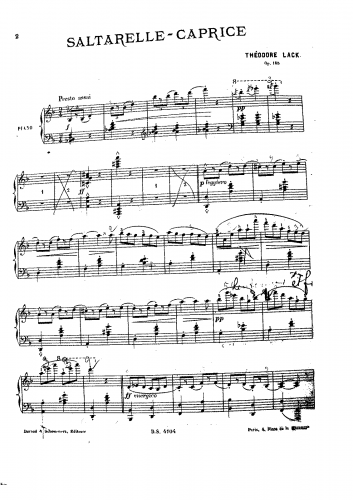 Lack - Saltarelle-Caprice, Op. 135 - Score