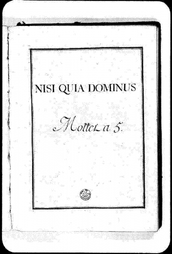 Lalande - Nisi quia Dominus, grand motet - Compete score