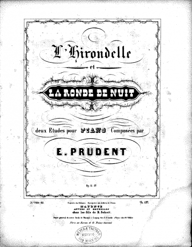 Prudent - L'Hirondelle - Piano Score - Score