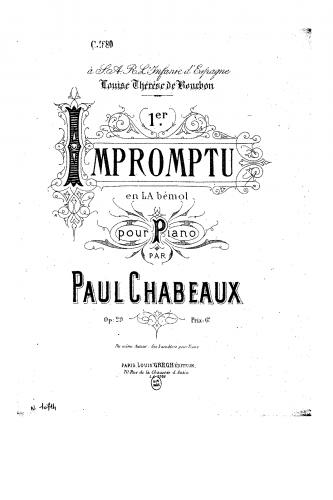 Chabeaux - Impromptu, Op. 29 - Score