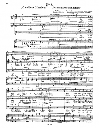 Schein - O seidene Härelein! - Score