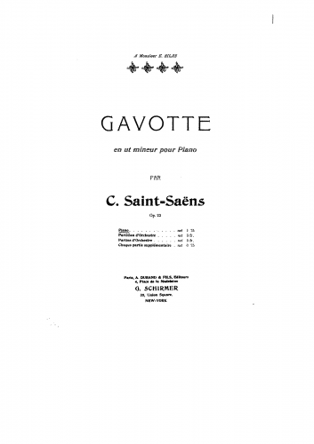 Saint-Saëns - Gavotte, Op. 23 - Score