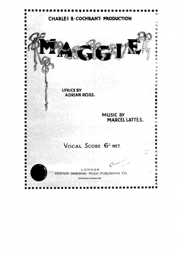 Lattès - Maggie - Vocal Score - Score