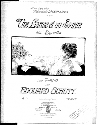 Schütt - Une larme et un sourire - Piano Score - Score