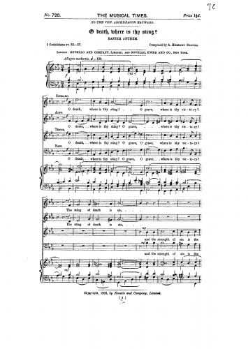 Brewer - O Death, where is thy sting? - Vocal Score