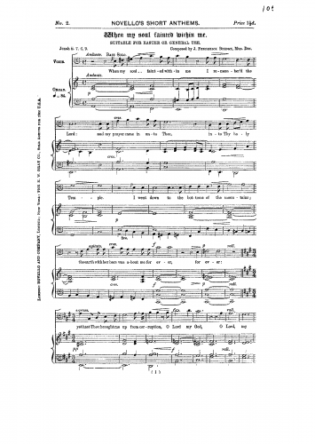 Bridge - When My Soul Fainted within Me - Vocal Score