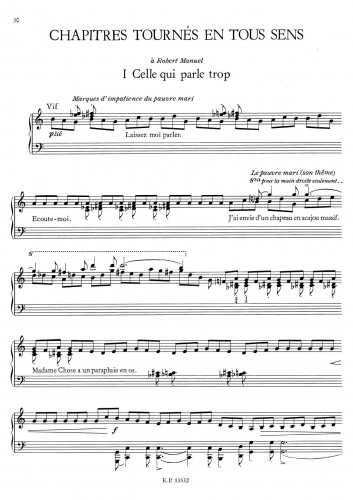 Satie - Chapitres tournés en tous sens - Piano Score - Score
