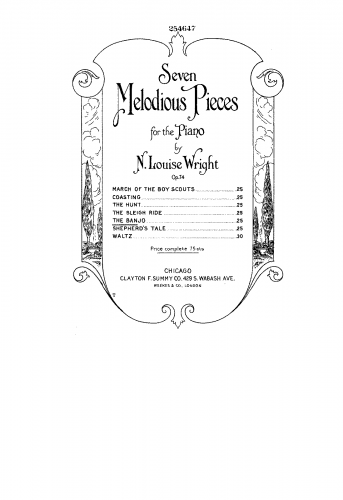 Wright - 7 Melodious Pieces, Op. 74 - Score