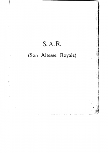 Caryll - S. A. R. (Son altesse royale) - Vocal Score - Score