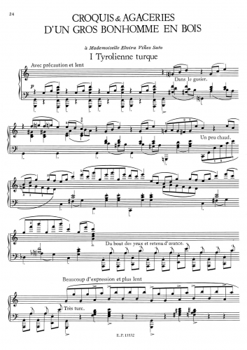 Satie - Croquis et agaceries d'un gros bonhomme en bois - Piano Score - Score