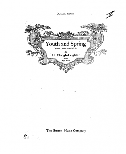 Clough-Leighter - Youth and Spring - Score