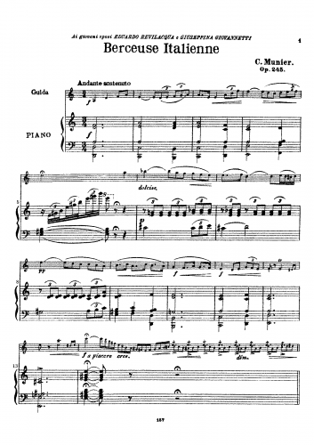 Munier - Berceuse Italienne - Scores and Parts