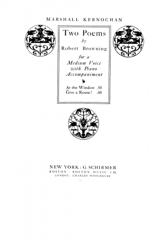 Kernochan - 2 Poems by Robert Browning - Score