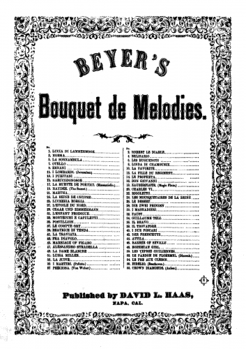 Beyer - Bouquet de Melodies - Piano Score Selections