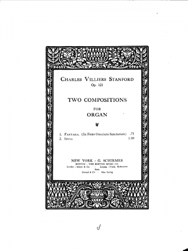 Stanford - Idyll and Fantasia, Op. 121 - Score