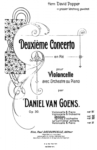 Goens - Cello Concerto No. 2, Op. 30 - Score