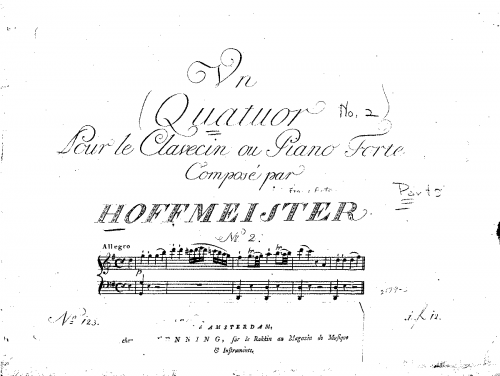 Hoffmeister - Piano Quartet No. 2