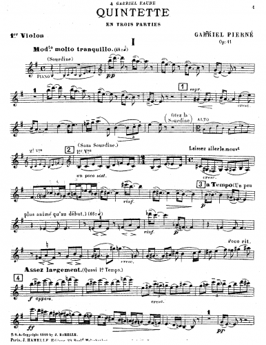 Pierné - Piano Quintet, Op. 41