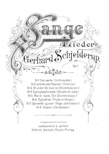 Schjelderup - 8 Songs - Score