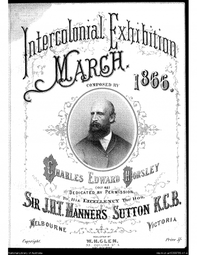 Horsley - Intercolonial Exhibition March 1866 - Score