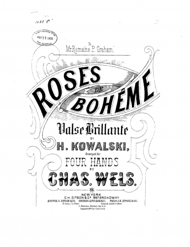 Kowalski - Roses de bohême - For Piano 4 hands (Wels) - Score