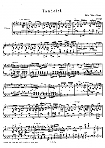Vágvölgyi - Tändelei - Score