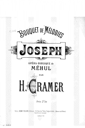 Cramer - Bouquet de mélodies sur 'Joseph' - Score