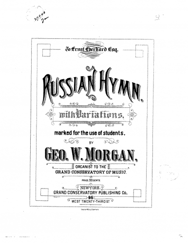 Morgan - Russian Hymn - Score