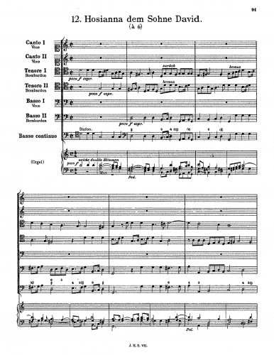 Schein - Hosianna dem Sohne David - Score