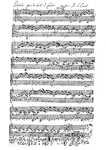 Bach - Prelude, Fugue and Allegro - Lute or Keyboard Scores - Score