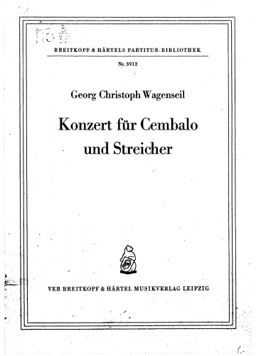 Wagenseil - 6 Keyboard Concertos - Concerto No. 4 in D major - Score