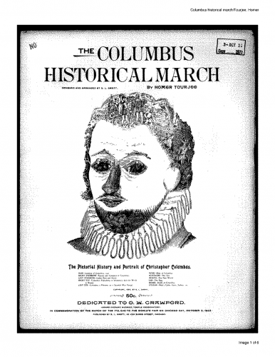 Tourjée - Columbus Historical March - Score