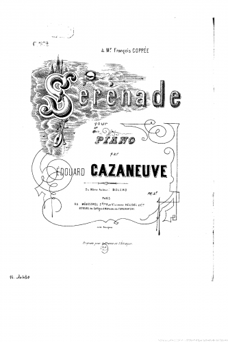 Cazaneuve - Serenade in G major - Score
