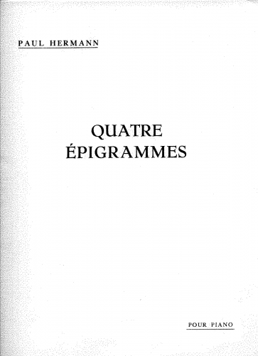 Hermann - Quatre Épigrammes - Score