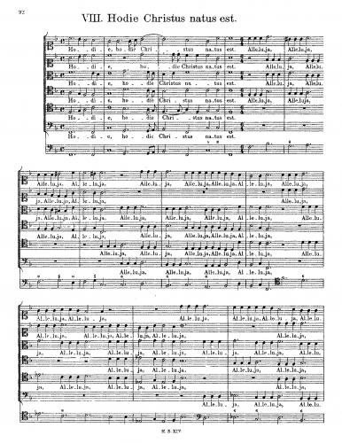 Schütz - Hodie Christus natus est, SWV 456 - Score