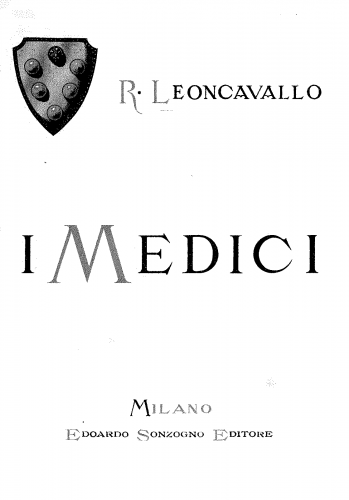Leoncavallo - I Medici - Vocal Score Italian - Vocal Score