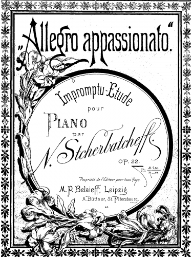 Shcherbachyov - Allegro appasionato, Op. 22 - Score