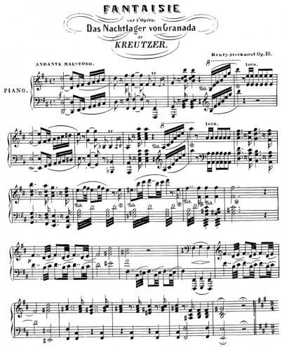 Steckmest - Fantasies on favorite opera themes, Op. 10 - Piano score and flute part