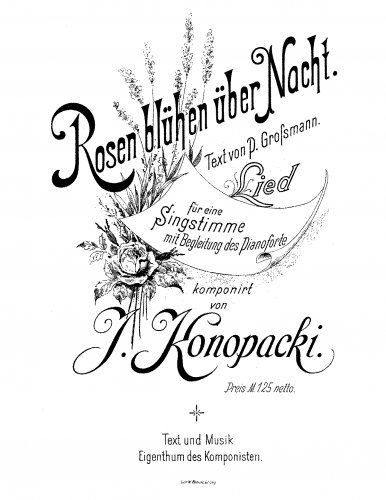 Konopacki - Rosen blühen über Nacht - Score