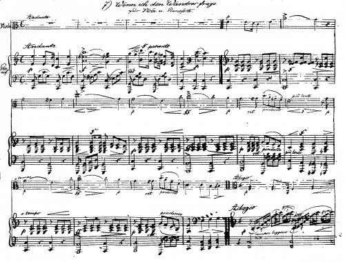 Bruckner - Wenn ich den Wandrer frage - For Viola and Piano (Nitschmann) - Piano score