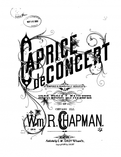 Chapman - Caprice de concert - Score