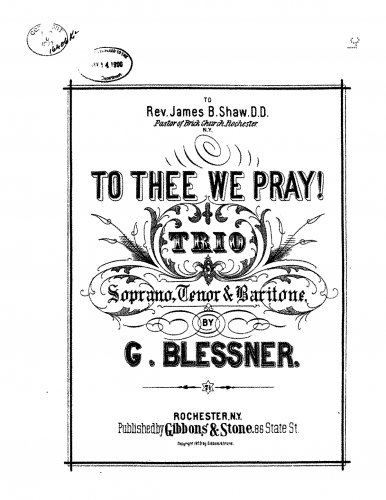 Blessner - To Thee We Pray - Score